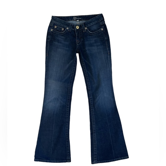 bebe Sz:29 Kayla Embossed With Crystals Dark Wash Blue Jeans - Picture 2 of 7